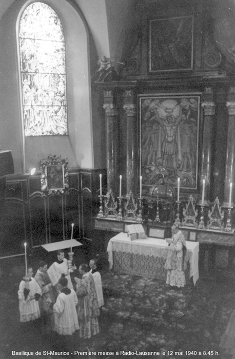 Saint-Maurice, Abbaye 1940-05-12, 1ère messe radio