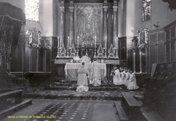 Saint-Maurice, Abbaye 1940-05-12, Messe Radio - présidence Chne Bregnard